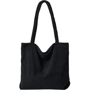 Corduroy Tote Bag for Women HandBags with Zipper, Big Capacity Casual Shoulder Hand bags with Inner Pockets