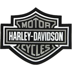 Harley-Davidson 9.25 inch Embroidered Gray Bar & Shield Logo Emblem Sew-On Patch