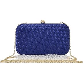 HUANG ZHUANG Handmade Woven Fabric Clutch Purse for Women Artificial Silk Crossbody handbag Banquet Dress Evening Bags