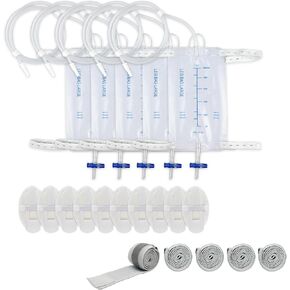 5pc 1000ml أكياس تصريف البول ذات خرطوم البولية مع ملصق حامل أنبوب قسطرة 10pc و 5pc foley حامل الساق القسطرة البولية الكاملة لسلس البول