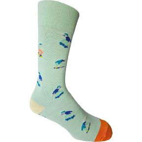 الجوارب للرجال - تصميم الجدة المرح ، القطن الممشط ، إصبع القدم المعزز والكعب ، مقاس واحد (8-12) in Kuwait