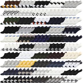 Mepase 100 Pairs Low Cut Ankle Socks Bulk for Men Homeless Unisex Breathable No Show Comfortable Sweat Absorbent Casual Athletic Socks Bulk Pack for Men Gifts Donations, 50 Patterns