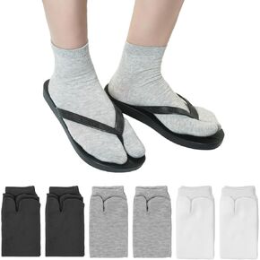 Split Toe Tabi Socks Athletic Cotton Crew Length Quarter Ankle Two Toe for Men and Women, 3 Pack