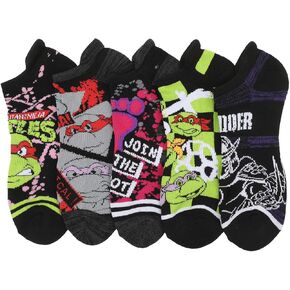 Bioworld Teenage Mutant Ninja Turtles Character Art Men's 5-Pair Ankle Socks