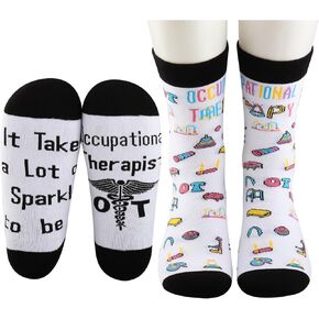 MBMSO 2 Pairs Occupational Therapist Gifts Socks OT Appreciation Gifts Occupational Therapy Socks OT Graduation Gift OT Month