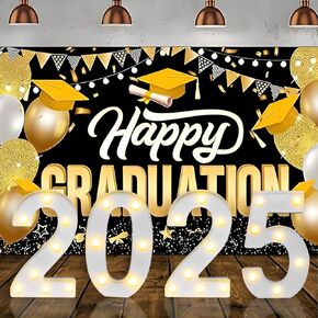2025 أرقام إضاءة ، أرقام زخارف التخرج ، فئة علامات سرادق من 2025 مصابيح سرادق لعيد الميلاد ، رأس السنة الجديدة ، ديكور التخرج من كلية الثانوية-أبيض