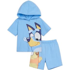 Bluey Pullover Hoodie و French Terry Shorts Toddler لأحجام الأطفال الكبيرة (2T - 10-12)