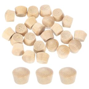 uxcell 120Pcs Wood Button Plugs, 8mm/0.31" Flat Head Hardwood Screw Hole Plug Wooden Caps Buttons Wood Plug for Furniture Woodworking Craft Decor (9mm x 8mm)