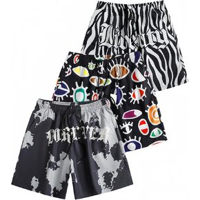 3 Pack Mens Swim Trunks Quick Dry Swim Shorts Funny Swimwear Bathing Suits Fashion Sport Casual Shorts