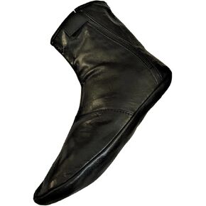 Men's Women's Unisex Real Halal Sheep Skin Leather Black Socks Khuffs Hajj Umrah with Fleece Lined Sizes 5 to 12