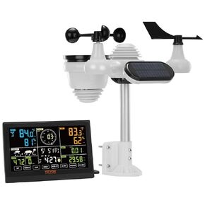 محطة الطقس اللاسلكية في Vevor 7-in-1 ، 7.5 في شاشة الألوان ، محطة الطقس الرقمية في الهواء الطلق ، لسرعة ارتفاع درجة حرارة الرطوبة/الاتجاه للأشعة فوق البنفسجية ، مع بيانات التنبؤ ، التنبيهات ، التنبيهات واي فاي
