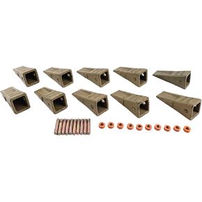 10 PK 1U3202 Bucket Teeth 8E6208 Pin 8E6209 Retainer Compatible with Caterpillar CAT J200 Series