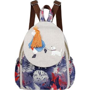 Hippie Backpack Purse for Women Boho Purses Hippie Canvas Crossbody Mini Small Casual Hemp Woven for Women Girls-Purple lotus