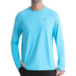 Mens UPF 50+ Rash Guard Swim Shirts, Cooling Dry UV Sun Protection Long Sleeve SPF Shirts for Fishing Hiking Running