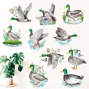 10pcs Mallard Ducks Cutouts Mallard Duck Party Cut-Outs Duck Hunting Birthday Party Decorations Big Duck Cardboard Cutouts for Hunting Theme Birthday Party One Lucky Duck Baby Shower Supplies