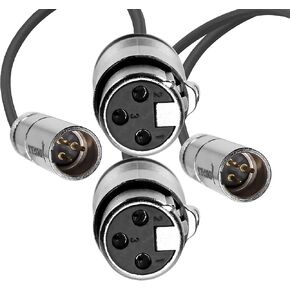 KONDOR BLUE 16" Mini XLR Male to XLR Female Audio Cable BLACKMAGIC Pocket 4K Camera Video Assist 4K Sharp 8K. 3 Pin XLR Adapter Microphones Mixers. (16" | 2 Pack) in Kuwait