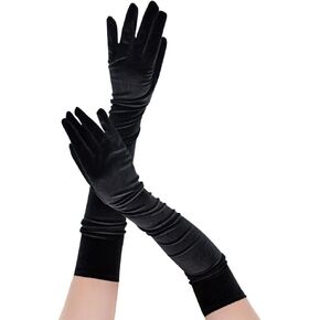 Vintage-Long-Thick-Velvet-Gloves - 1920s Long Opera Gloves for Stage Performance Formal Dress Dance Party