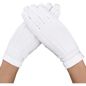Black White Gloves Costume Cotton Short Cloth Gloves Women Tuxedo Guard Parade Server Funeral Guard