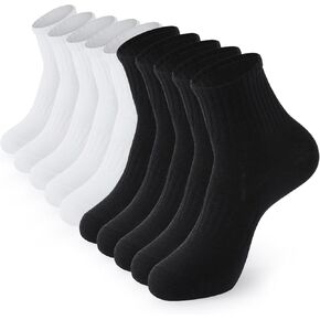 Women‘s 10 Pairs Athletic Quarter Socks, Cushioned Running Cotton Ankle Socks