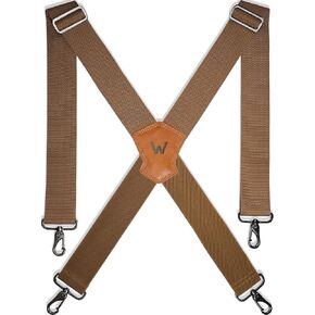 حمالات Welkinland Khaki 2inch ، ورجال حمالات العمل الشاقة ، ورجال حمالات كبيرة وطويلة من أجل السراويل ، حلقة حزام السنانير للرجال للجينز للجينز