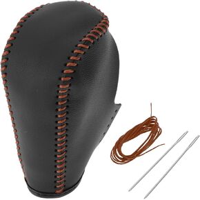 Gear Shift Knob Cover for BMW 3 Series 2004-2012 Anti-Slip Stick Shifting Handle Protector Faux Leather 1 Set Black Brown