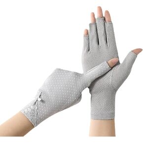 Women UV-Sun-Protection-Gloves Sunblock-Fingerless Non Slip Driving Gloves for Summer Outdoor