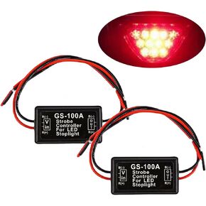 وميض وحدة تحكم وميض وميض الوحدة النمطية ، 2 PCS وحدة LED LED ، وحدة تحكم ضوء GS-100A ، مناسبة لمعظم السيارات والشاحنات وسيارات الدفع الرباعي ومرضى طاقم أسيلة تنبيه السلامة.