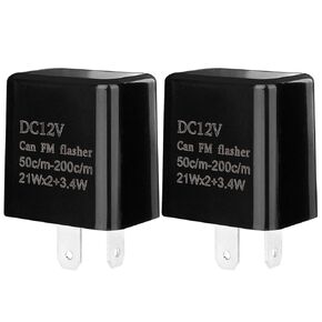 2Pack 12VDC Adjustable Prong Flasher Replacement Compatible, with LED Electronic Flasher Relay for Led Turn Signal, Motorcycle LED Turn Signal Indicator, Flasher Relay (2)