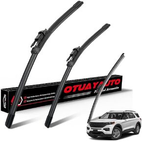 شفرات ممسحة Otuayauto Premium Wiper - استبدال Ford Explorer 2011-2023 - Precision Fit ، أداء جميع الأحوال الجوية ، شفرات ماسحة أمامية وخلفية ، علامة تبويب قرصة - 26 "+22" +11 "(حزمة 3)