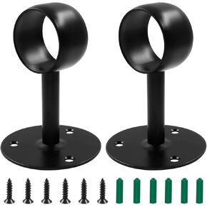 Biaungdo 2 بوصة قضبان الستار قضبان سقف ، حامل شفة من الفولاذ المقاوم للصدأ مع طقم المسمار المرساة ، 4pcs - أسود in Kuwait