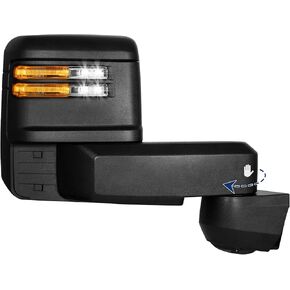 مرآة القطر جانب الركاب متوافق مع 2020-2024 Chevy Silverado GMC Sierra 2500HD 3500HD مع مرآة ضبط الطاقة إشارة الدوران المدفأة ومصباح بركة الضوء BSM Light- chrome