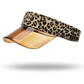 Thuizen Women Leopard Sun Cap Amber Brim Fashion Casal Hollow Top Top Sun Visor Hat