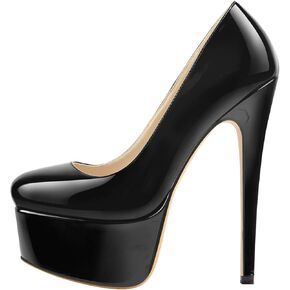 Women's High Heel Platform Round Closed Toe Dress Pump Shoes