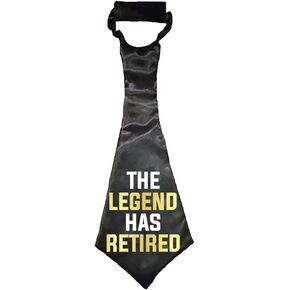 Sterling James Co. Oversized Retirement Party Tie - Hilariously Large “Legend Has Retired Party" Tie - Retirement Party Favors, Gifts, Ideas and Supplies