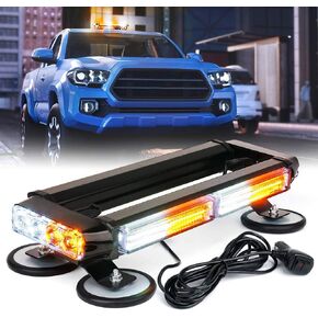 Xprite White Amber LED LED Strobe Rooftop Bar Light Light Bar مزدوج مخاطر تحذير من المنارة مع قاعدة مغناطيسية لمركبات السلامة في حالات الطوارئ TRUCTS TRUCTS CARS TRACTOR