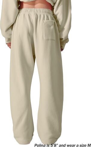 FAIABLE Women's Sweatpants Wide Leg - Super Soft Sweat Pants Fleece Baggy Joggers with Pockets, Drawstring & Relaxed Fit in Kuwait