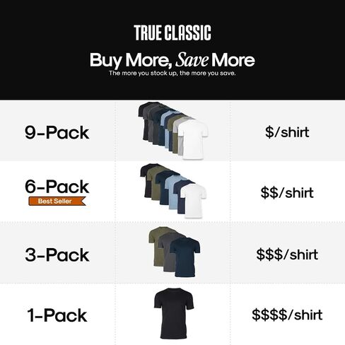 True Classic Men's Short Sleeve Crew Neck T-Shirt, XL, Heather Grey, 3 Pack in Kuwait