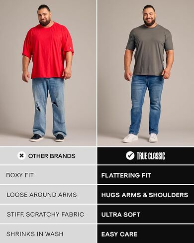 True Classic Men's Short Sleeve Crew Neck T-Shirt, XL, Heather Grey, 3 Pack in Kuwait