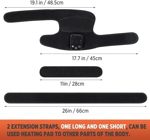 Cordless Knee Massager with Heat and Vibration, Knee Heating Pad for Knee, Heated Knee Brace, Heated Knee Massager, Heated Knee Wrap, Electric Knee Massage Black 1 Pack in Saudi Arabia