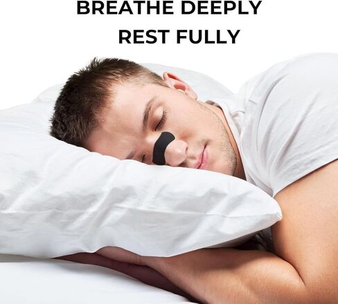 Nasal Strips (60 ct) for Breathing - Nose Strips for Sports - Anti Snoring Solution & Nasal Congestion Relief Nose Tape for Sleeping - Universal Fit, Extra Strength for Sensitive Skin - Black in Saudi Arabia