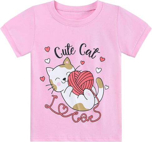 DDSOL Toddler Girls Pajamas Kids Summer Sleepwear Sets 2 Pieces Jammies Crew Neck for 2-7 Years in Saudi Arabia