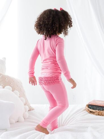 Rufflebutts Toddler/Big Girls Modal Blend Blend Long Sleeve Pajama set in Kuwait