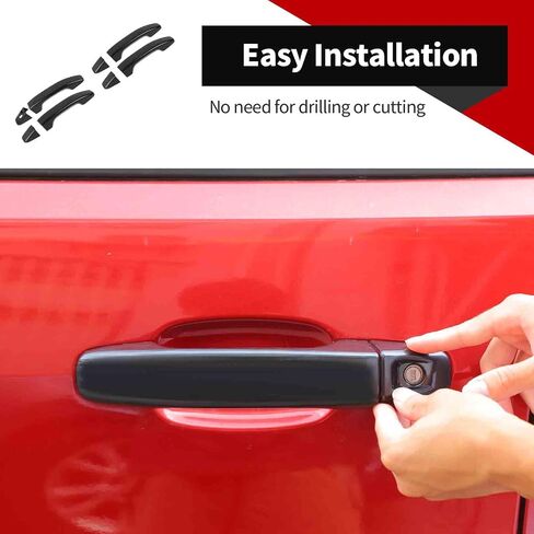 Voodonala for Chevy Colorado 2014-2022 Car Door خارج غطاء المقبض المتوافق مع Chevrolet Colorado GMC Canyon 2014-2022 (4pcs ، Black) in Kuwait