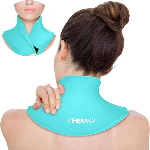 iTHERAU Neck Ice Pack Wrap Gel, Cooling Pad for Cervical and Shoulder, Cold & Hot Compress, Neck Relief Wraps, Flexible Ice Packs for Injuries Reusable, Pain Relief, Swelling, Office Pressure in Saudi Arabia