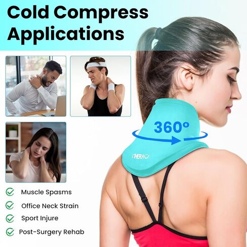 iTHERAU Neck Ice Pack Wrap Gel, Cooling Pad for Cervical and Shoulder, Cold & Hot Compress, Neck Relief Wraps, Flexible Ice Packs for Injuries Reusable, Pain Relief, Swelling, Office Pressure in Saudi Arabia
