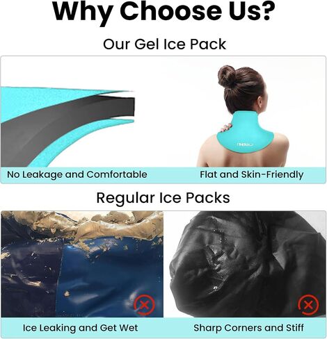iTHERAU Neck Ice Pack Wrap Gel, Cooling Pad for Cervical and Shoulder, Cold & Hot Compress, Neck Relief Wraps, Flexible Ice Packs for Injuries Reusable, Pain Relief, Swelling, Office Pressure in Saudi Arabia