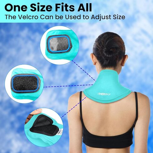 iTHERAU Neck Ice Pack Wrap Gel, Cooling Pad for Cervical and Shoulder, Cold & Hot Compress, Neck Relief Wraps, Flexible Ice Packs for Injuries Reusable, Pain Relief, Swelling, Office Pressure in Saudi Arabia
