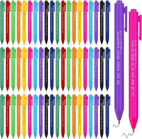 50 Pcs Pastel Christian Pens Bible Verses Retractable Gel Pens Pastel Pens with Inspirational Bible Verse Christian Gifts Bulk Pastel for Student School Office in Saudi Arabia