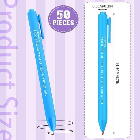 50 Pcs Pastel Christian Pens Bible Verses Retractable Gel Pens Pastel Pens with Inspirational Bible Verse Christian Gifts Bulk Pastel for Student School Office in Saudi Arabia