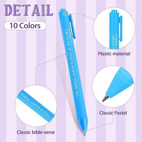 50 Pcs Pastel Christian Pens Bible Verses Retractable Gel Pens Pastel Pens with Inspirational Bible Verse Christian Gifts Bulk Pastel for Student School Office in Saudi Arabia